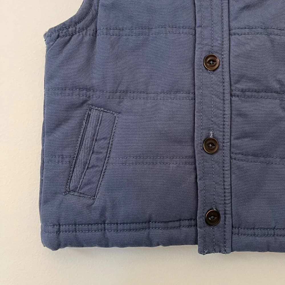 Genuine Kids Oshkosh Navy Puffer Vest Faux Fur Hood - Size 18 Months